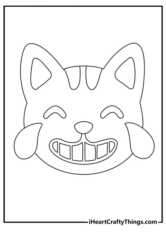 The laughing cat face appears in this kawaii emoji page
