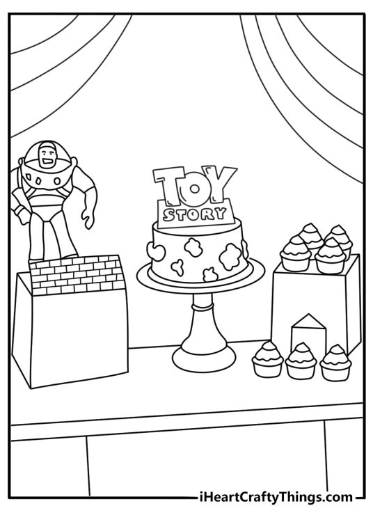 Toy Story birthday party coloring page
