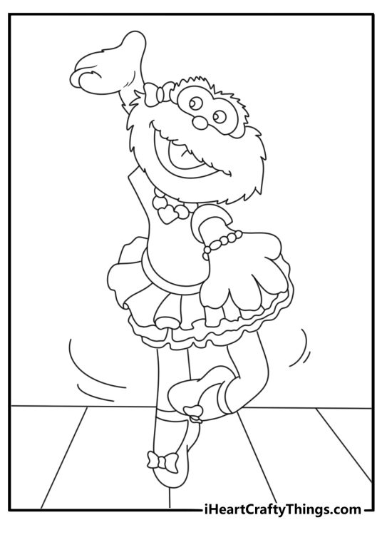 Zoe practices ballet beside a pair of dance shoes