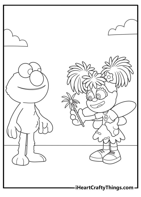 abby cadabby with magic wand sesame street cartoon coloring page