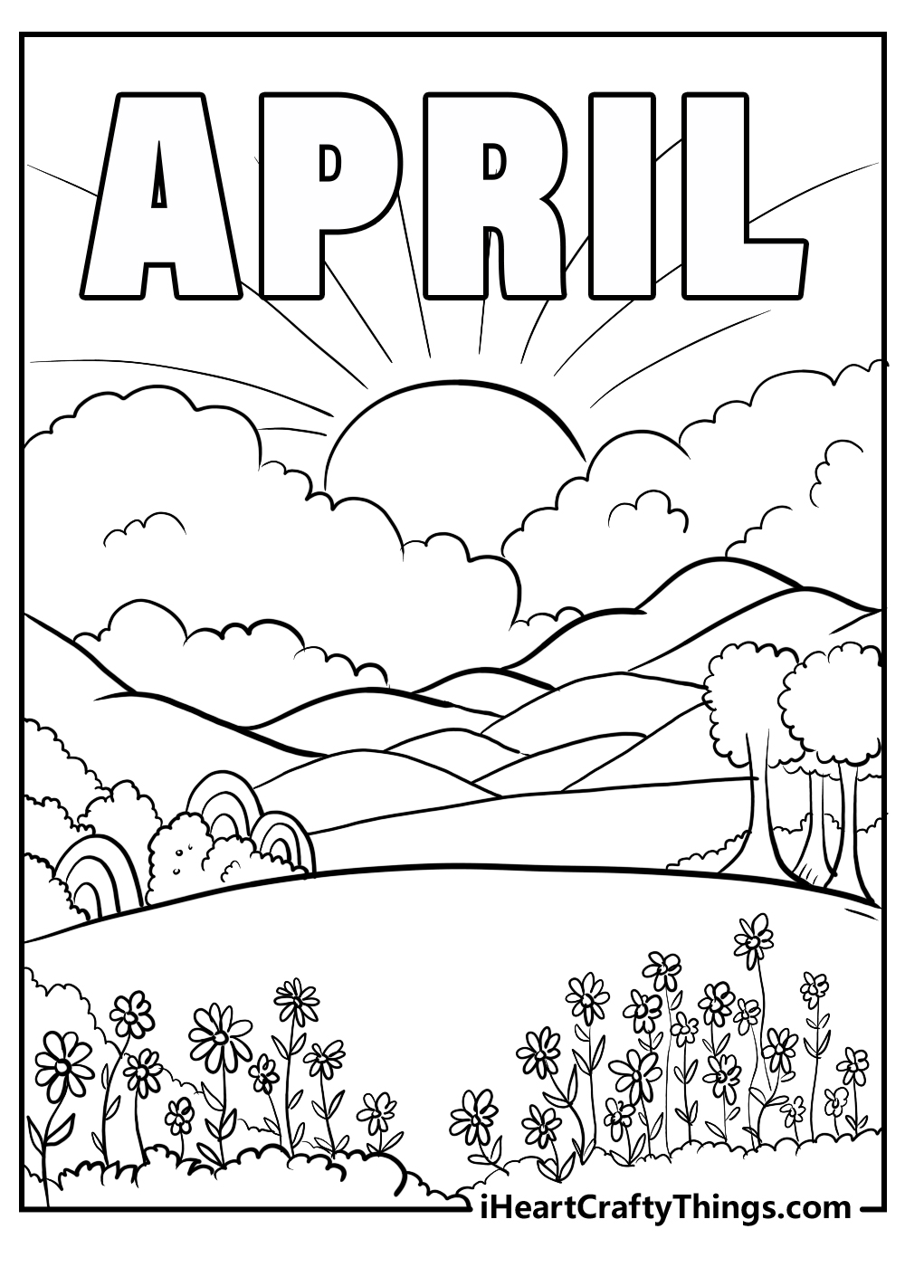 april coloring pages for kids