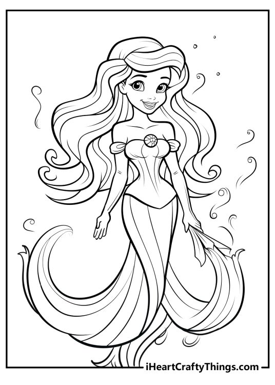 Picture featuring beatifully dressed Ariel in her human form with some swirls and circles around her