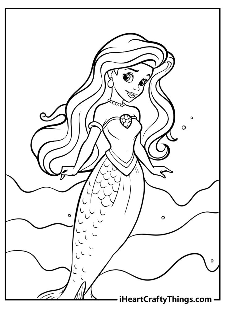 15 Princess Ariel Coloring Pages (Cute Printable Free PDFs)
