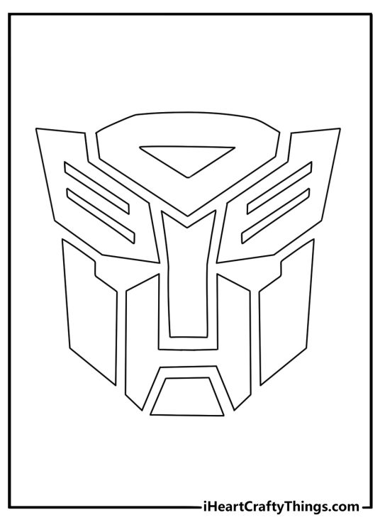 autobot logo in bold simple line art a clean sheet to download and color