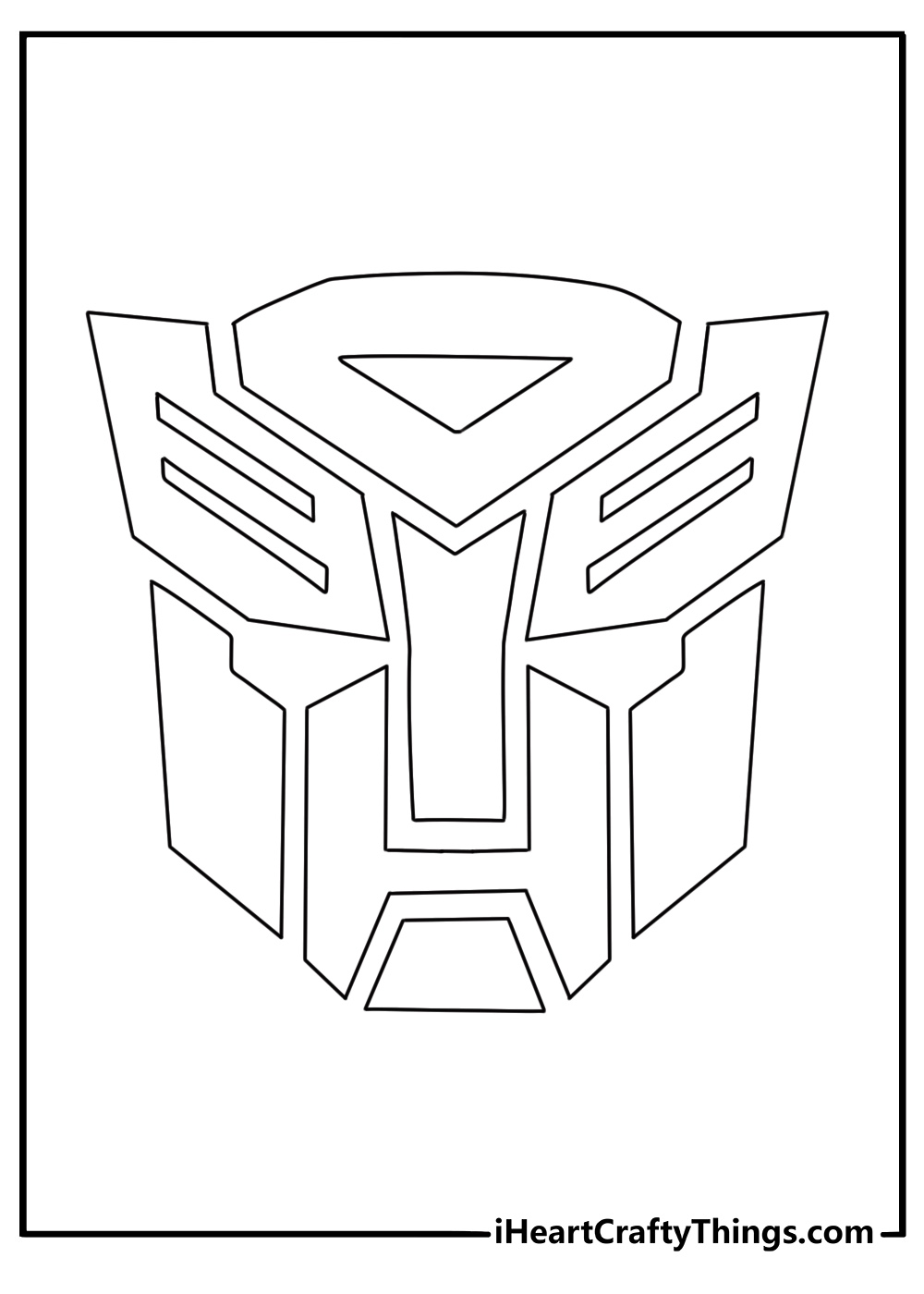 autobot logo in bold simple line art a clean sheet to download and color