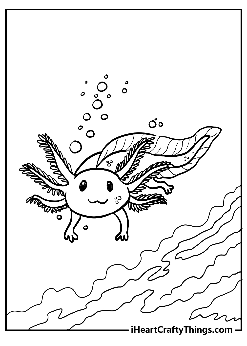 white axolotl coloring pages