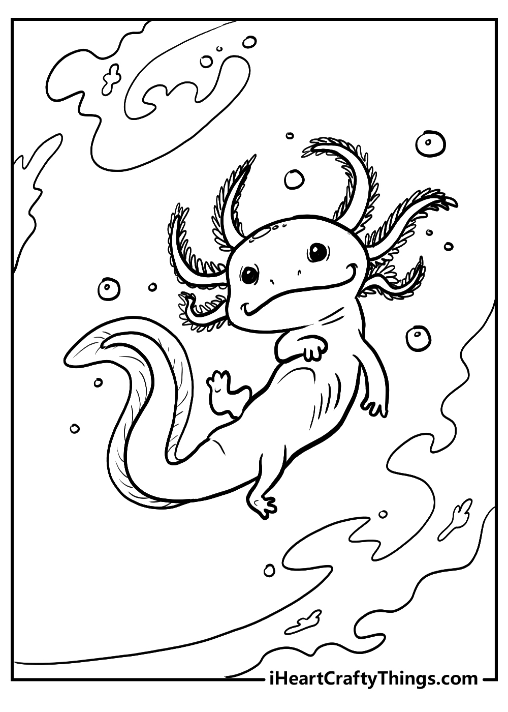 axolotl drawing coloring pages