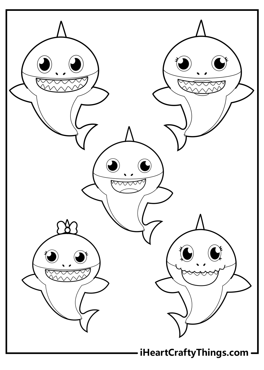 Baby Shark - Free Coloring Page for Kids