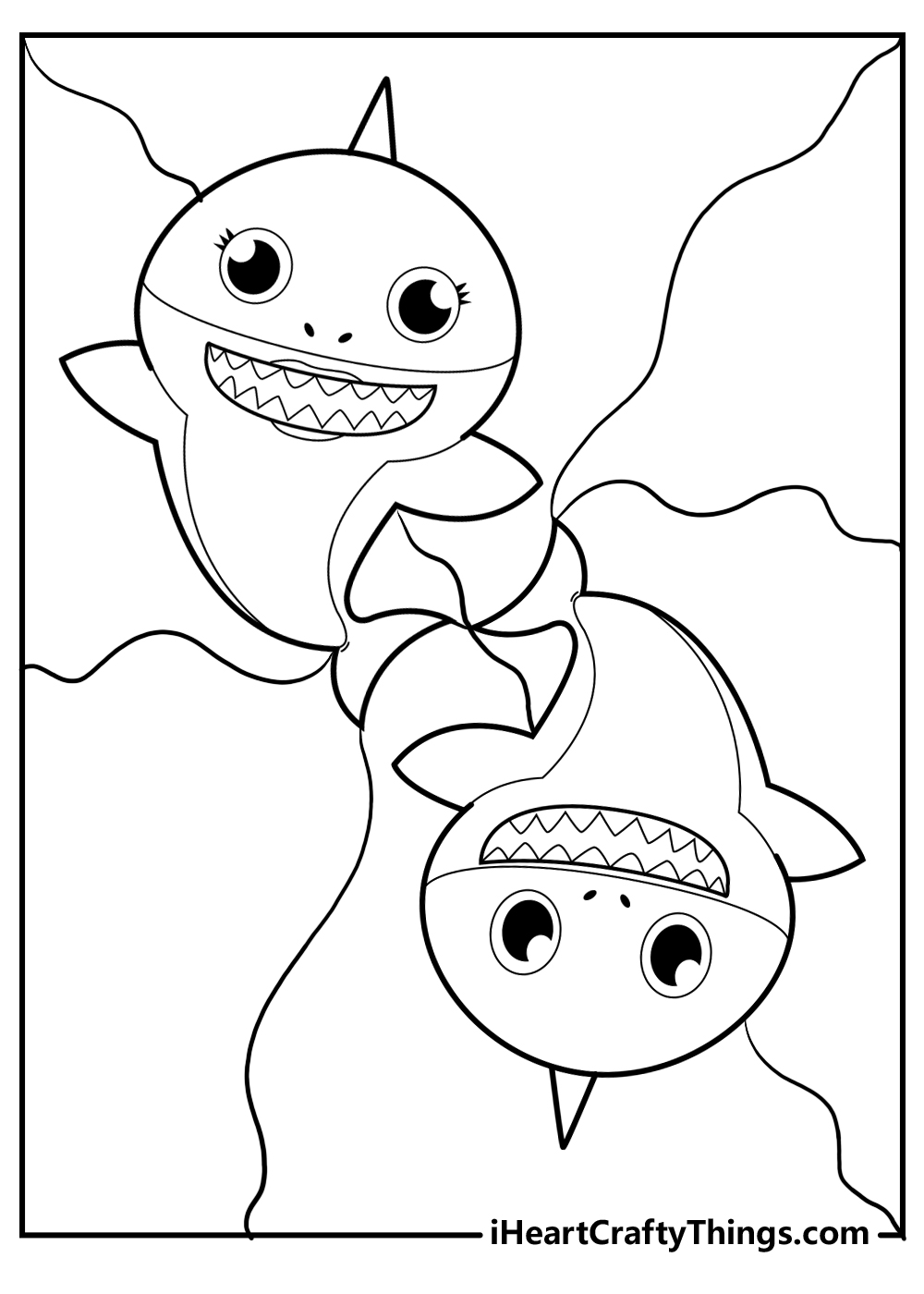 baby shark coloring printable for adults