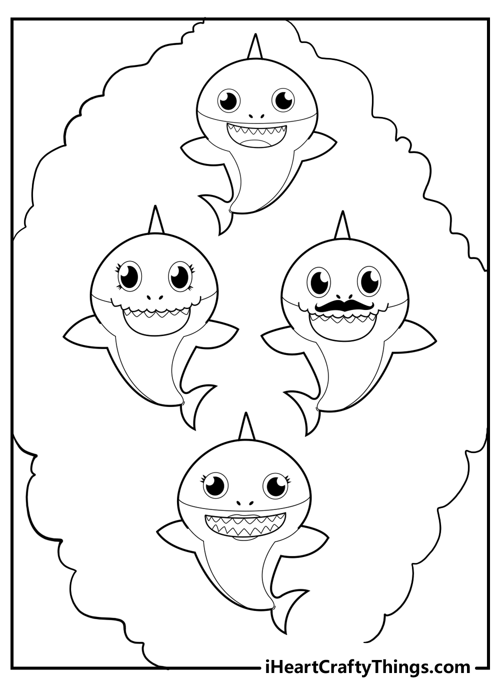 baby shark coloring sheet for kids