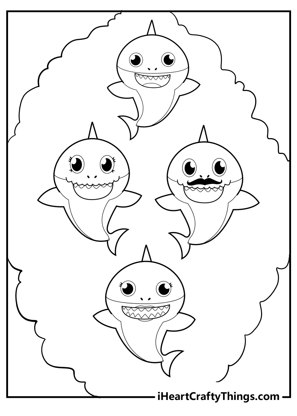 Baby Shark - Free Coloring Page for Kids