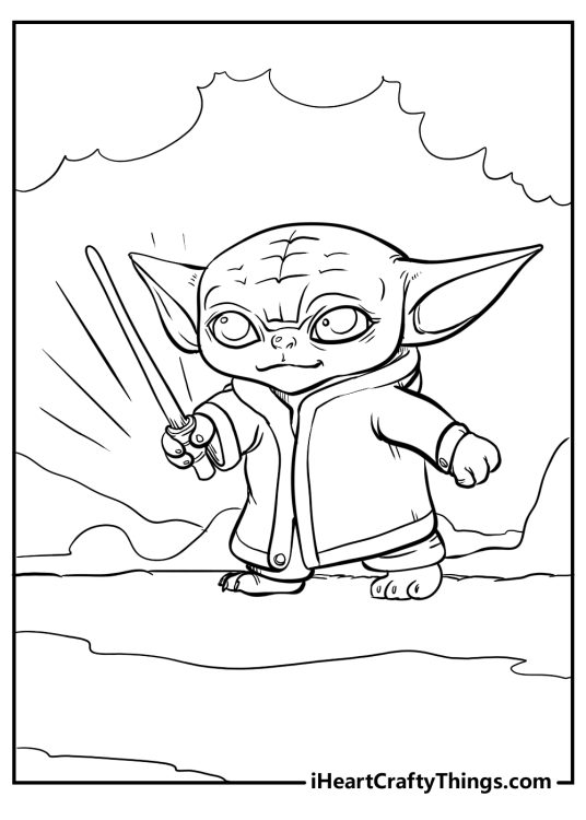 15 Baby Yoda Coloring Pages (Printable Free PDF Sheets)