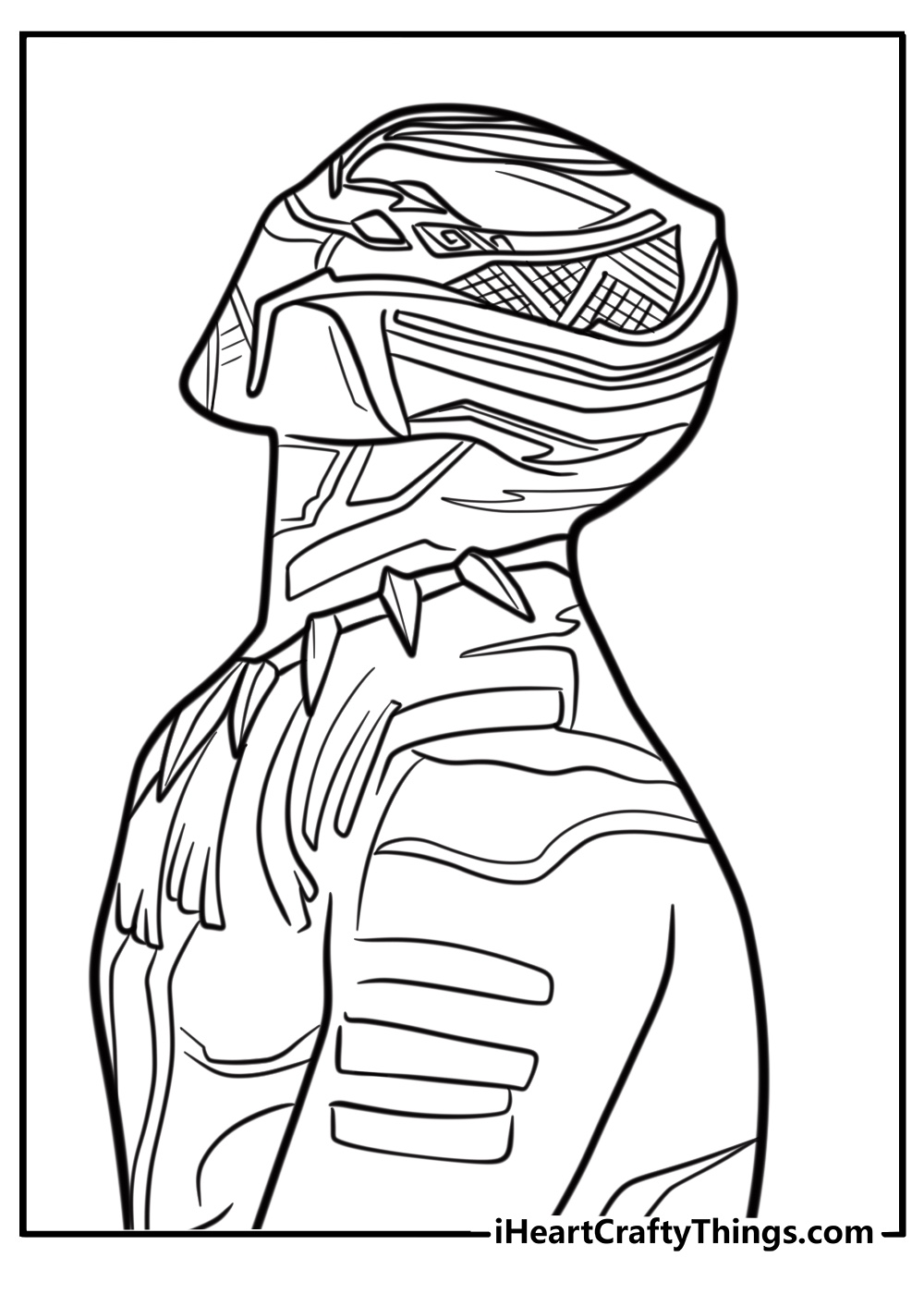 Black panther with vibranium suit fun coloring sheet