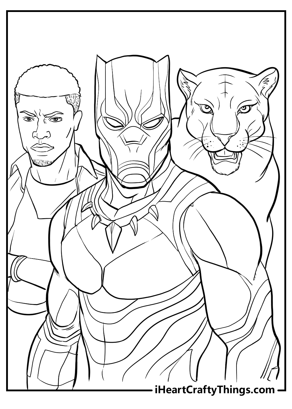 black panther coloring sheet for children