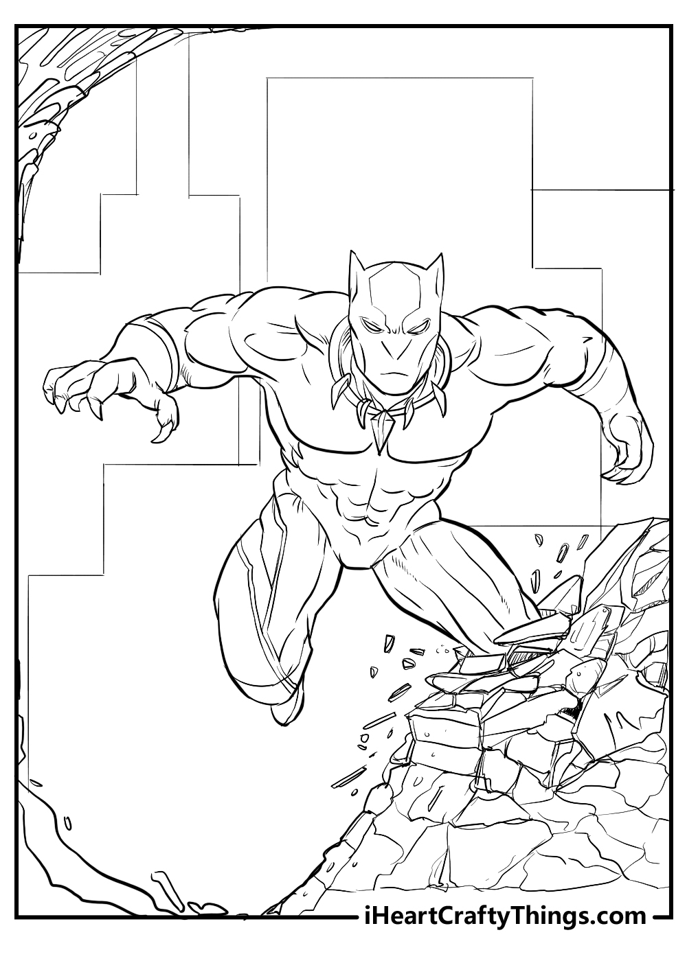 black panther coloring sheet for adults