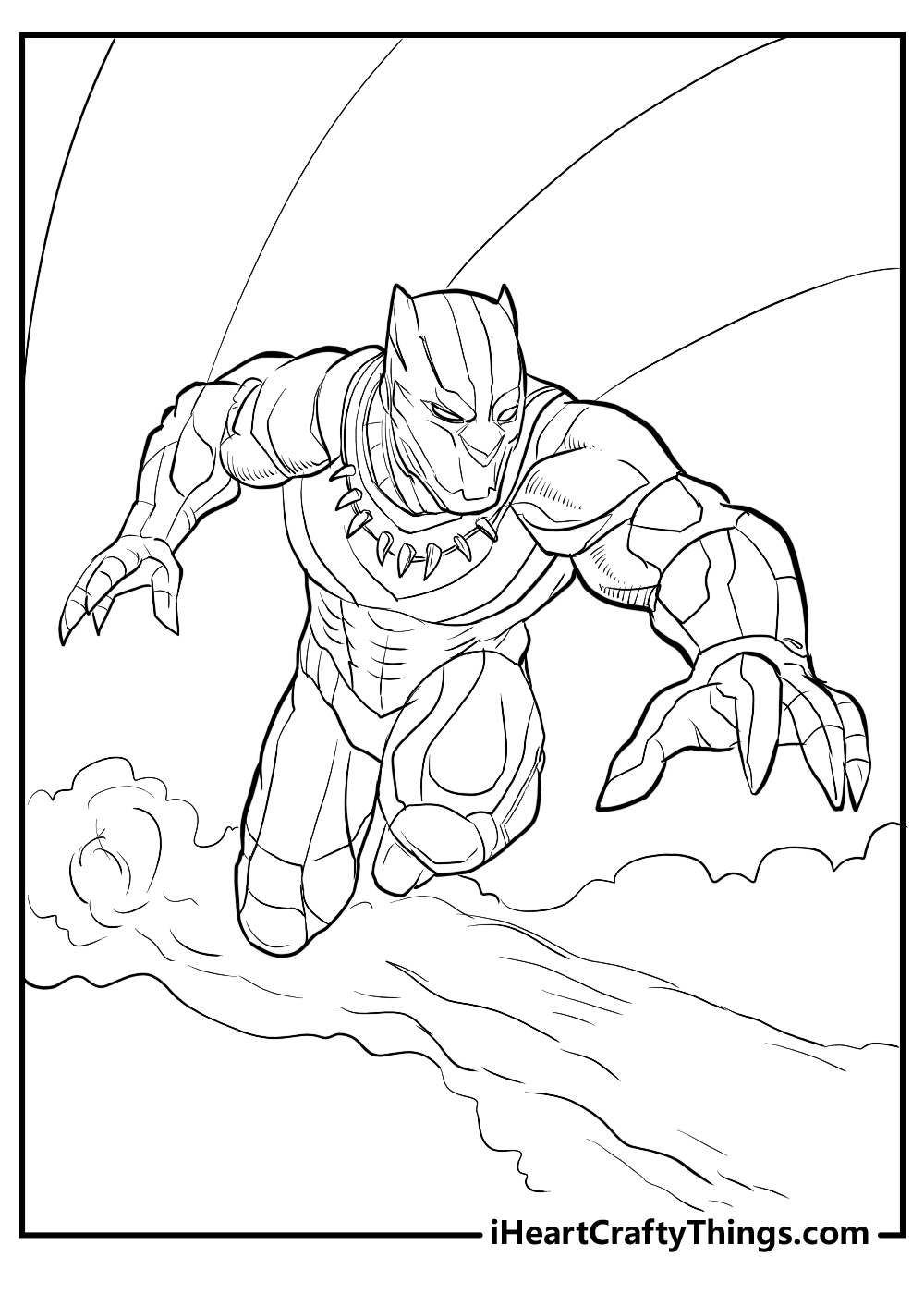 23+ Easy Black Panther Coloring Pages