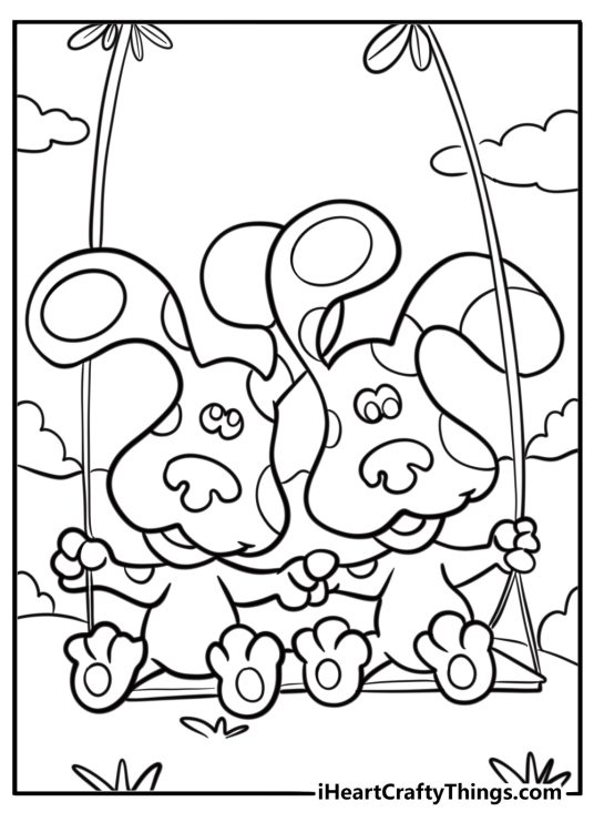 Blue and magenta playing together fun printable sheet