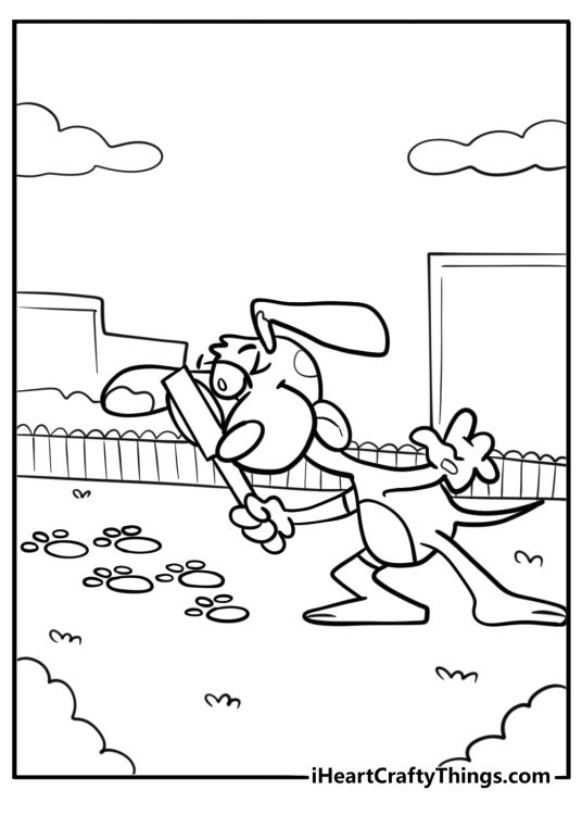 Blue with a magnifying glass free coloring page pdf