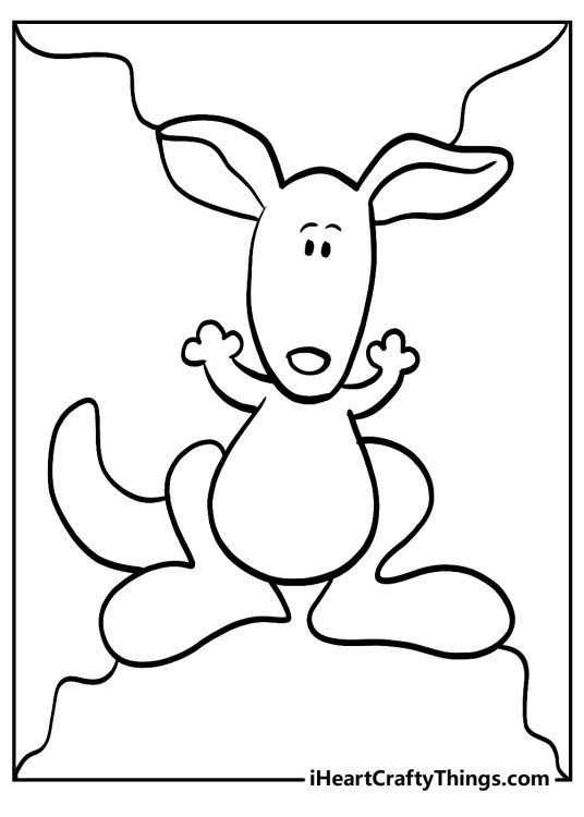 Blues Clues-themed printable picture featuring Purple Kangaroo with background separated into four sections