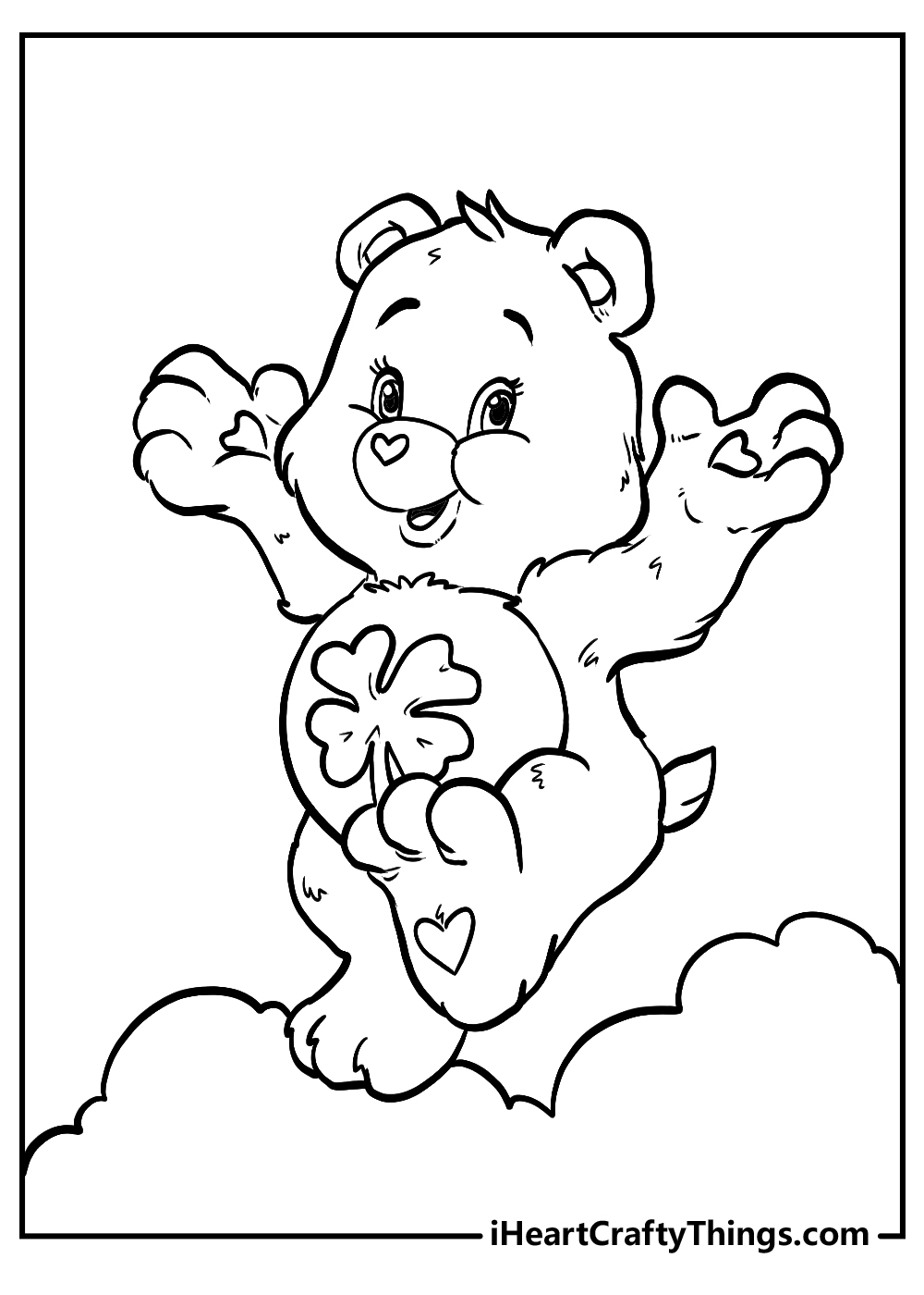 black and white care bears coloring pages