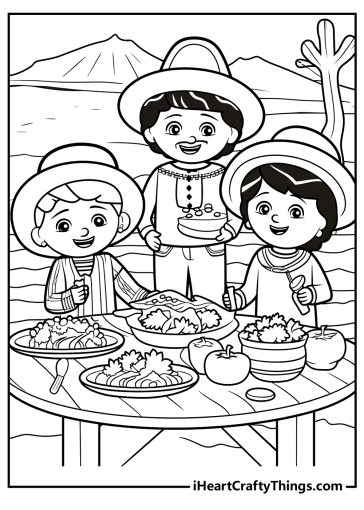 family cinco de mayo coloring pages