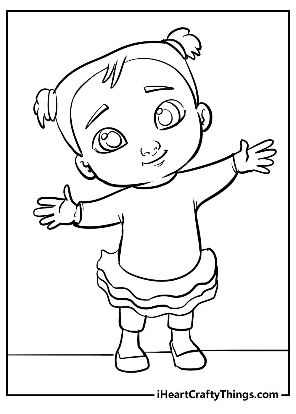 girl from cocomelon coloring printable
