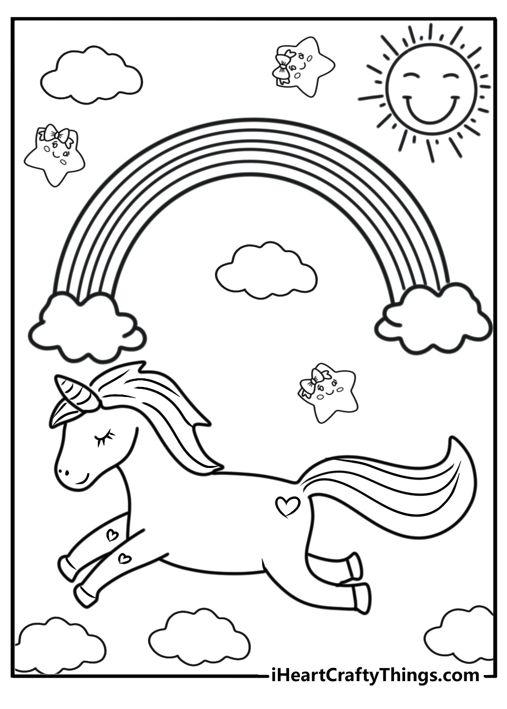 Coloring page of rainbow for toddlers