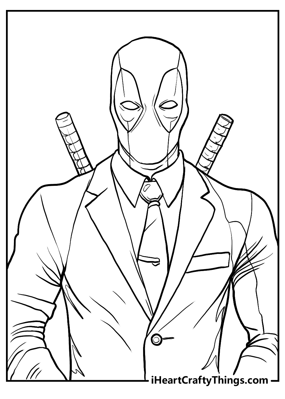 black-and-white deadpool coloring pages
