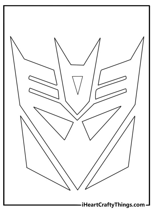 decepticon emblem with those sharp angled lines an easy printable kids can handle