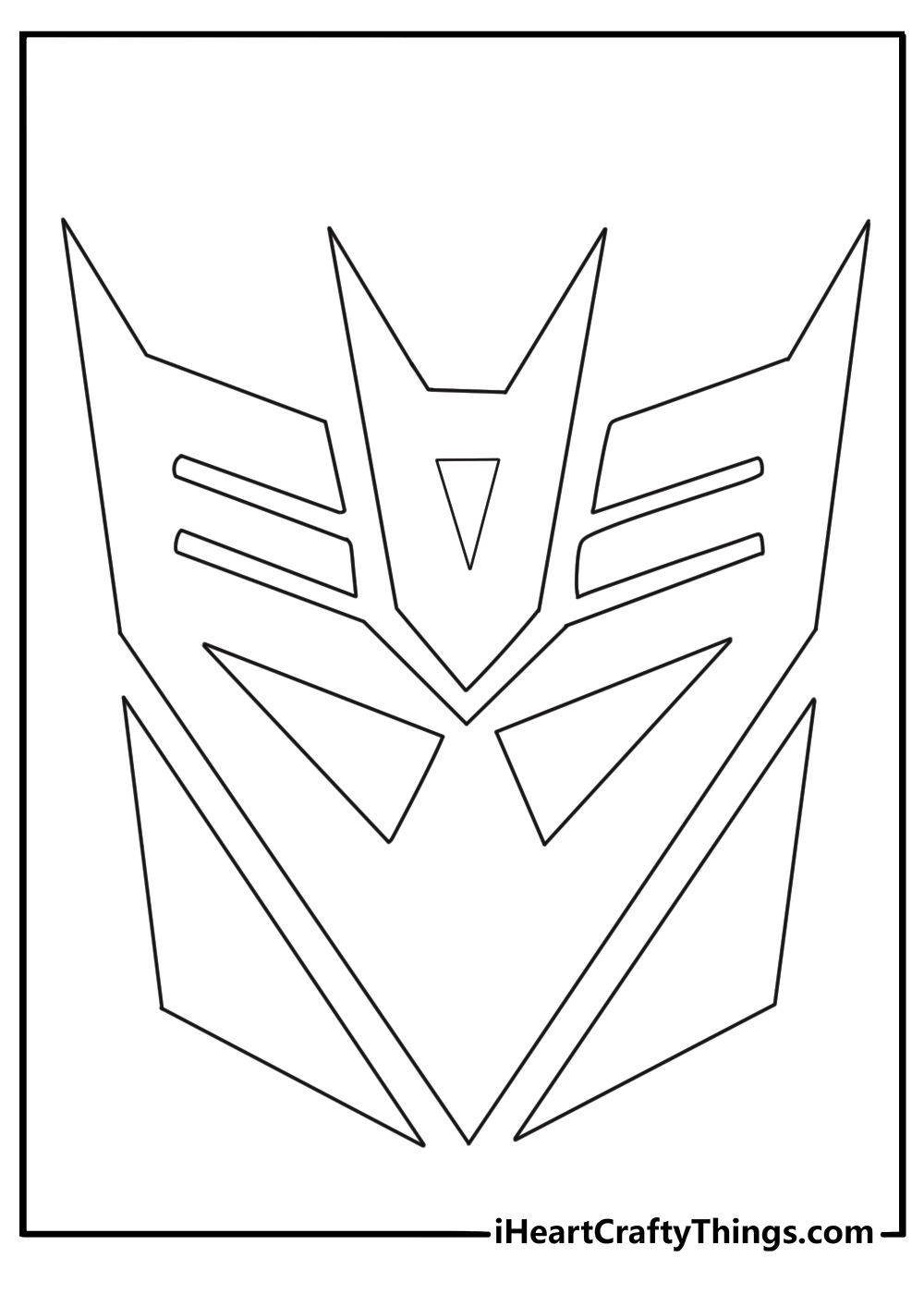decepticon emblem with those sharp angled lines an easy printable kids can handle