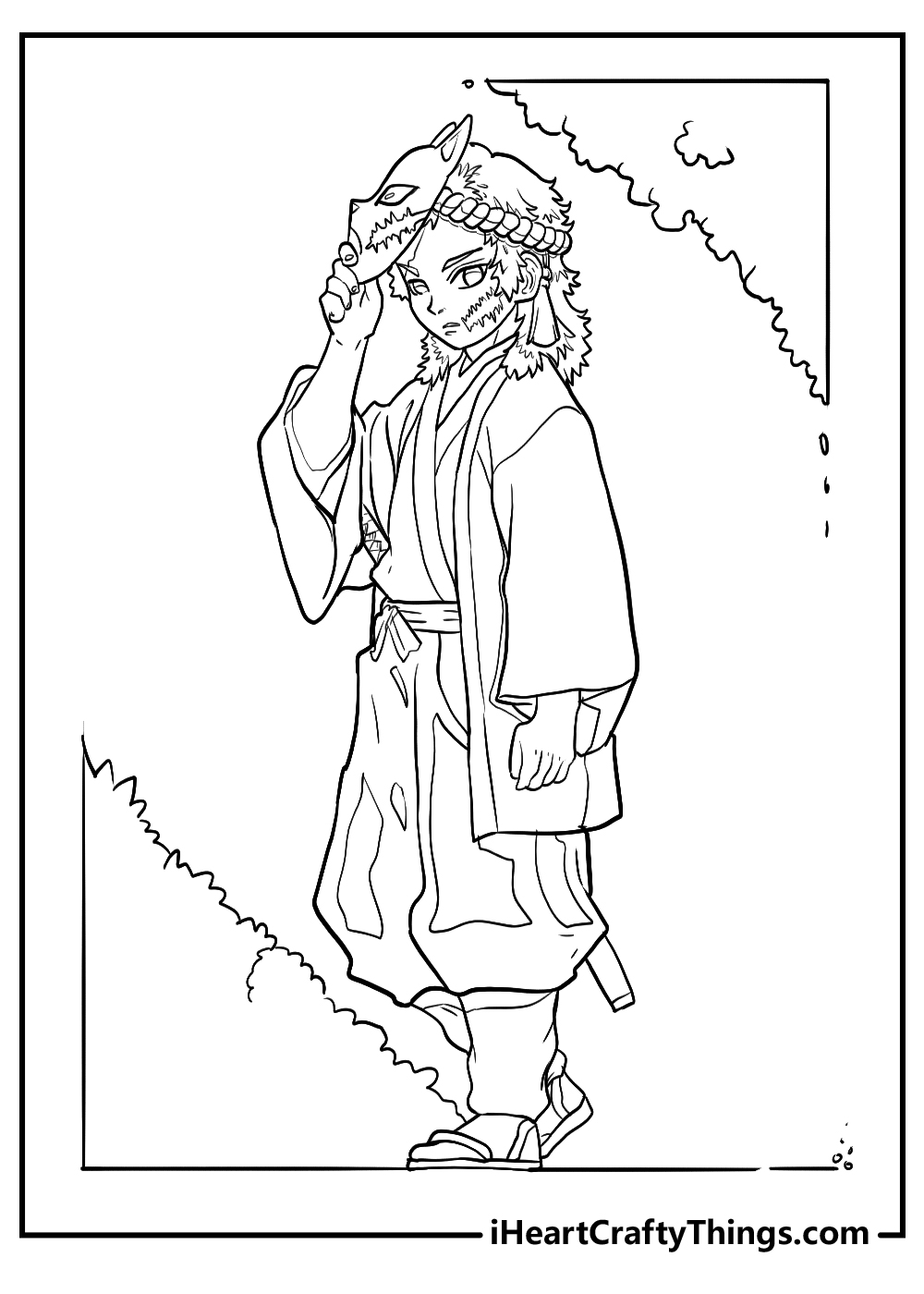 Download or print this amazing coloring page: Demon Slayer Kocho