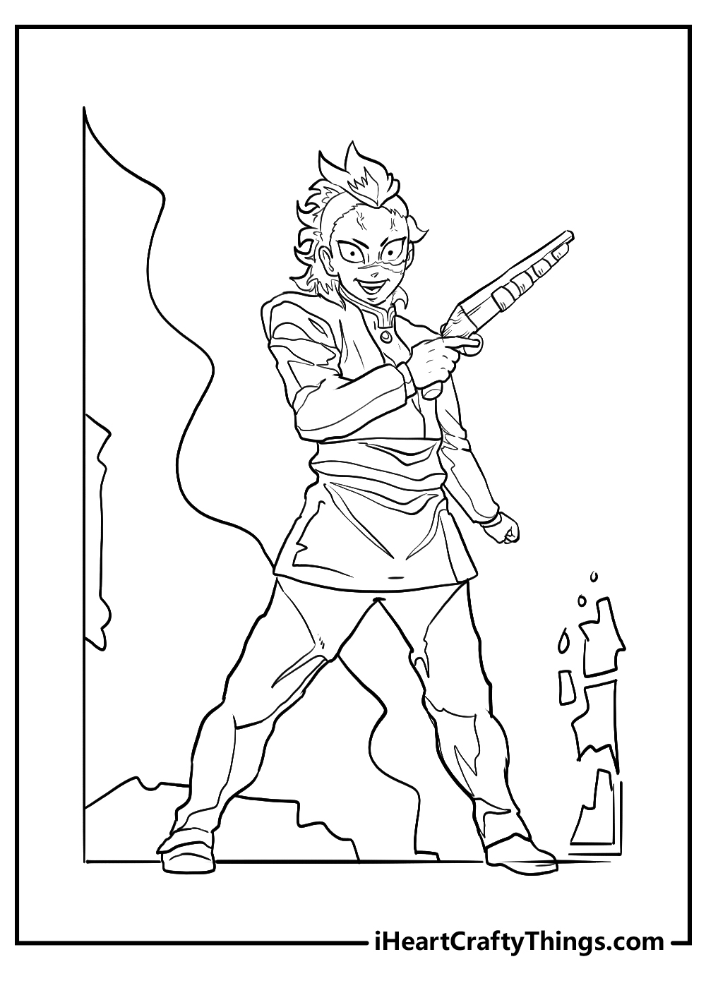 Demon Tanjiro Coloring Pages Anime sketch, Dark art tattoo, Coloring book art