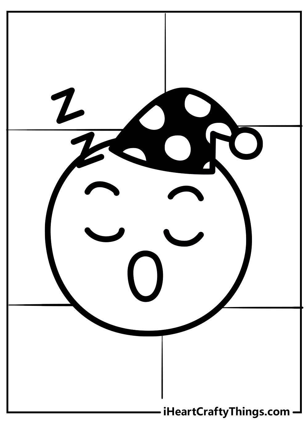 sleeping emoji coloring printable