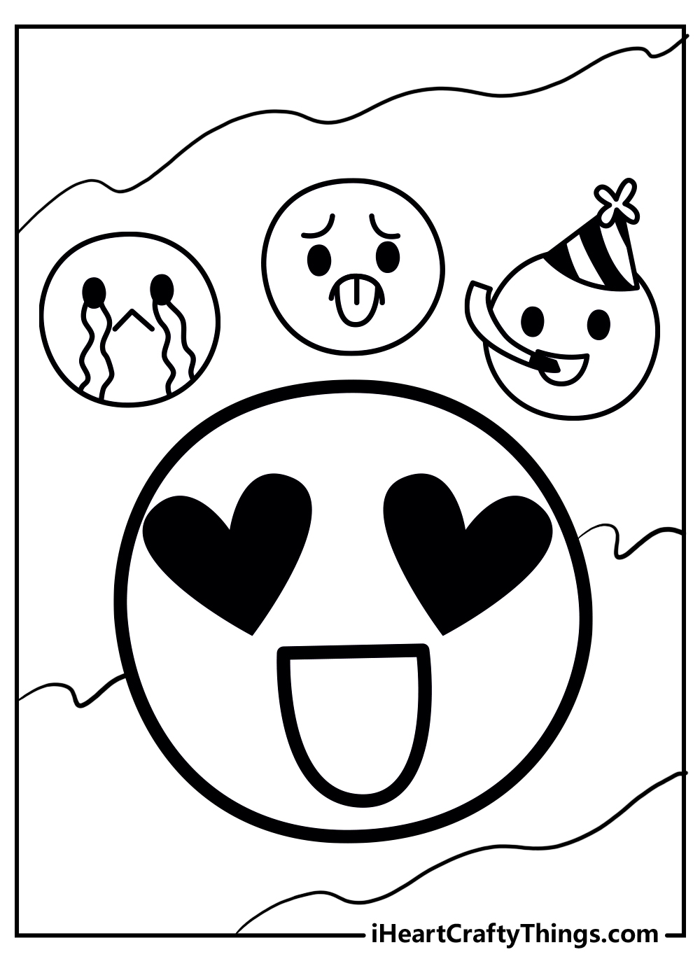 happy emoji coloring sheet