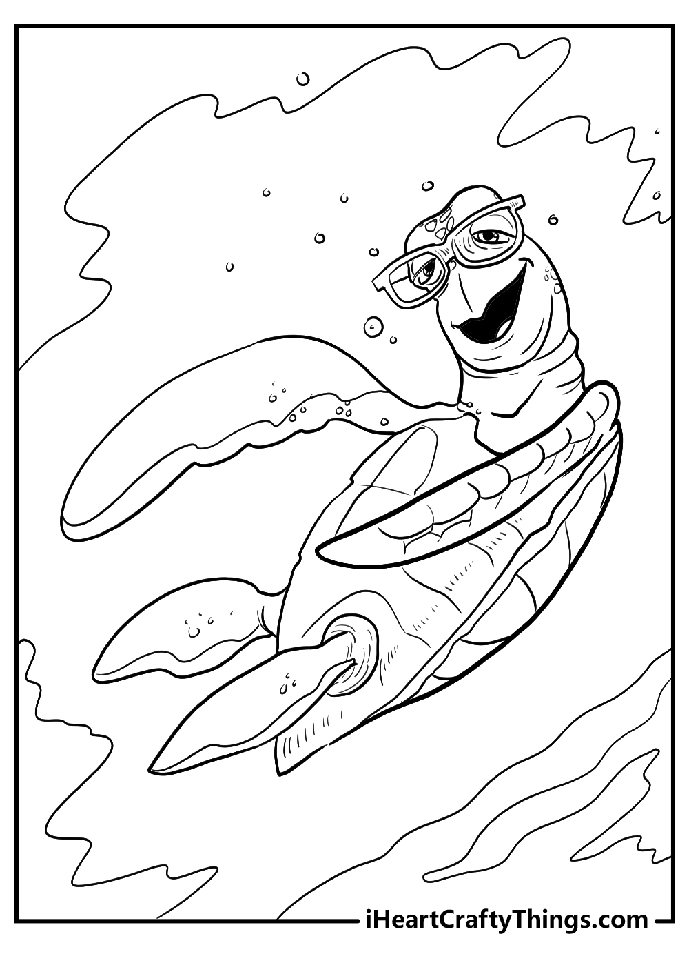 crush sea turtle character finding nemo coloring sheet