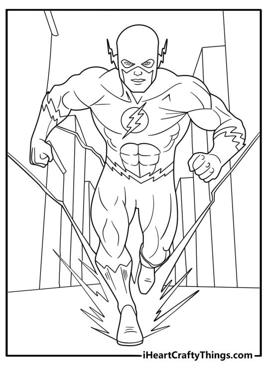 flash racing against green lightning rival simple coloring sheet