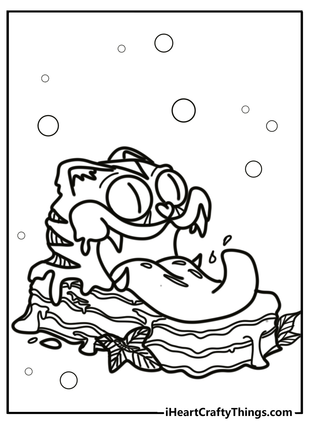 Garfield eating a lasagna coloring page for kids