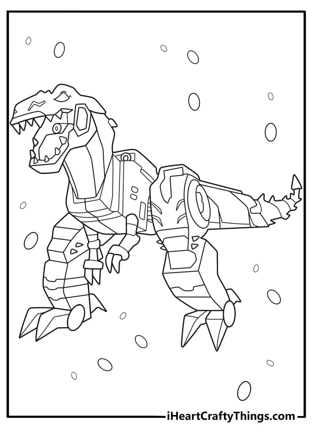 grimlock stomping around in his t rex body a simple robot dinosaur page to color