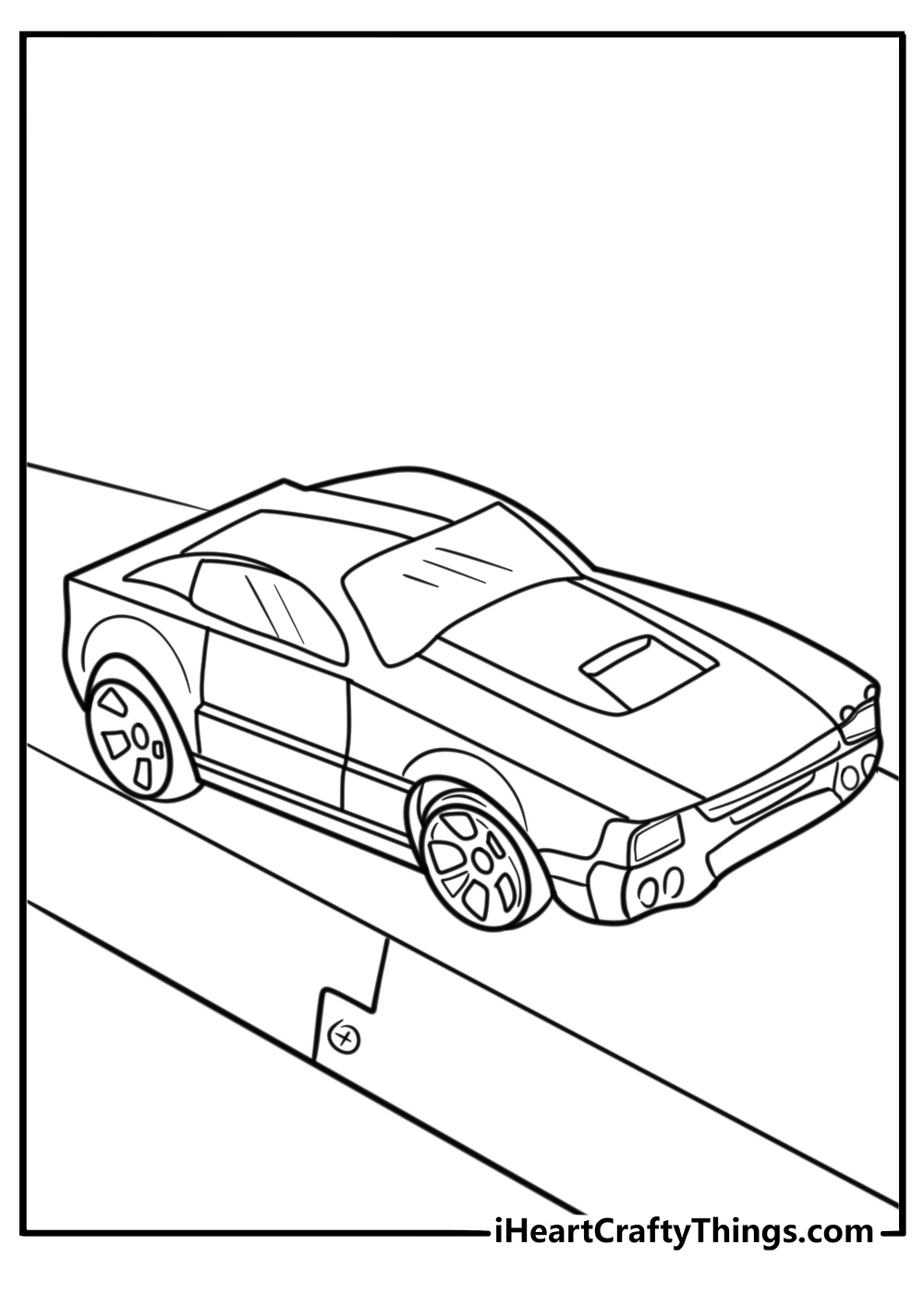 Hot wheels sports car with sleek design detailed coloring sheet