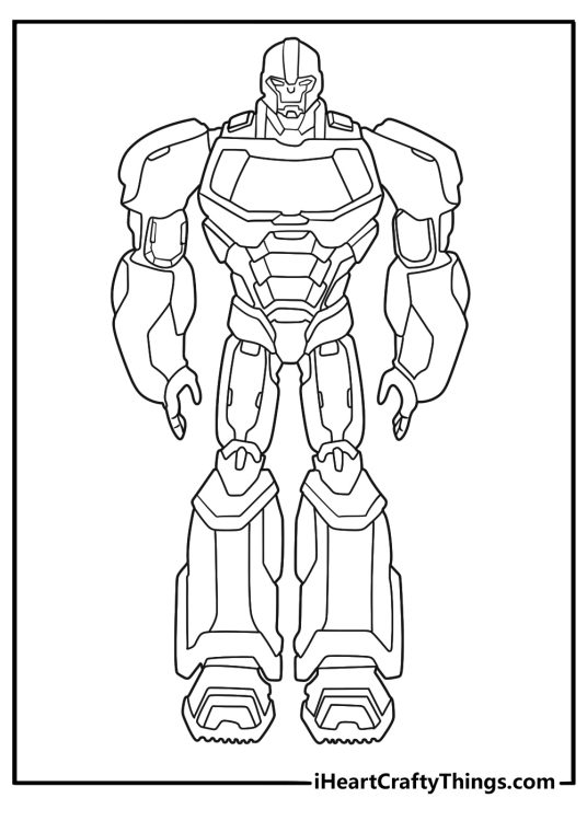 ironhide planted in his heavy armor stance an easy coloring printable