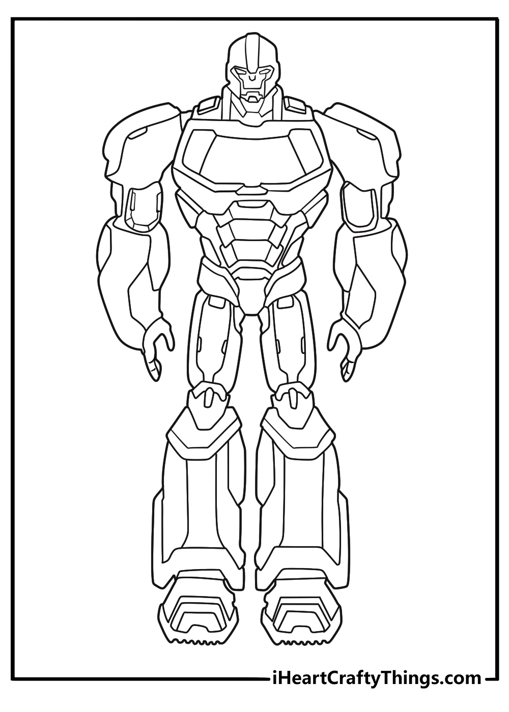 ironhide planted in his heavy armor stance an easy coloring printable