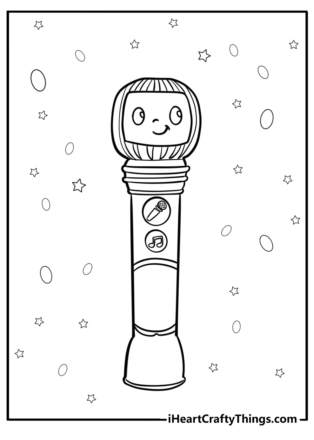 Jj singing with a microphone fun cocomelon coloring page