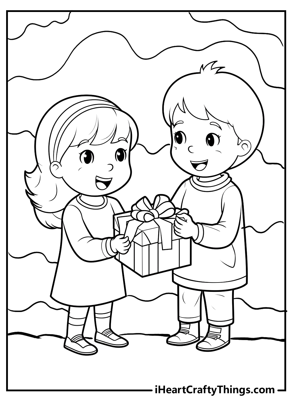 gift giving coloring pages