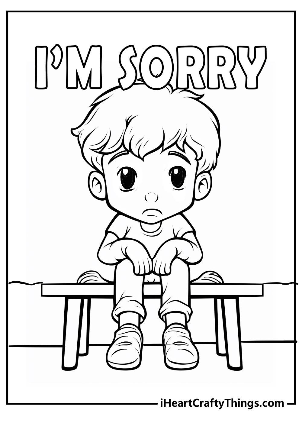 saying I'm sorry coloring pages
