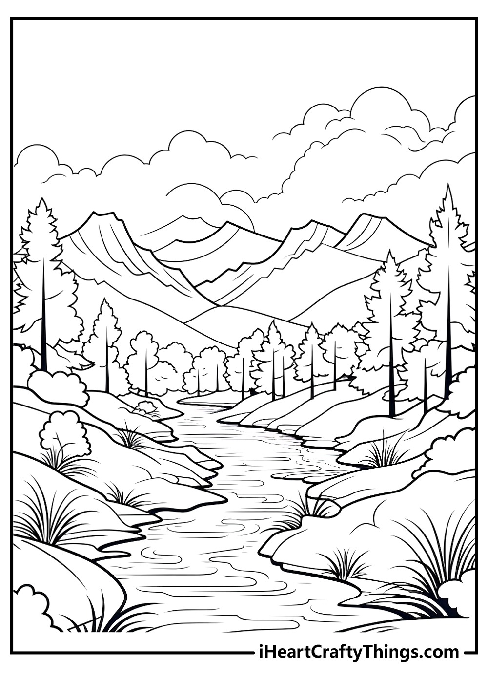 river landscape coloring pages