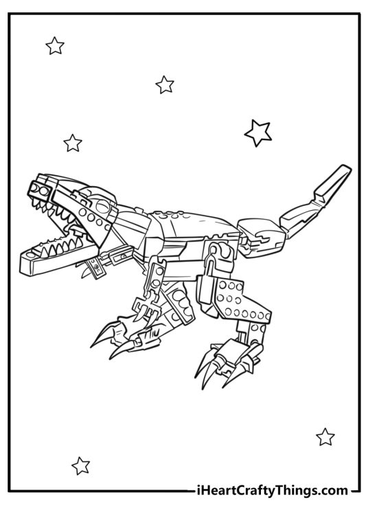 Lego t-rex coloring page