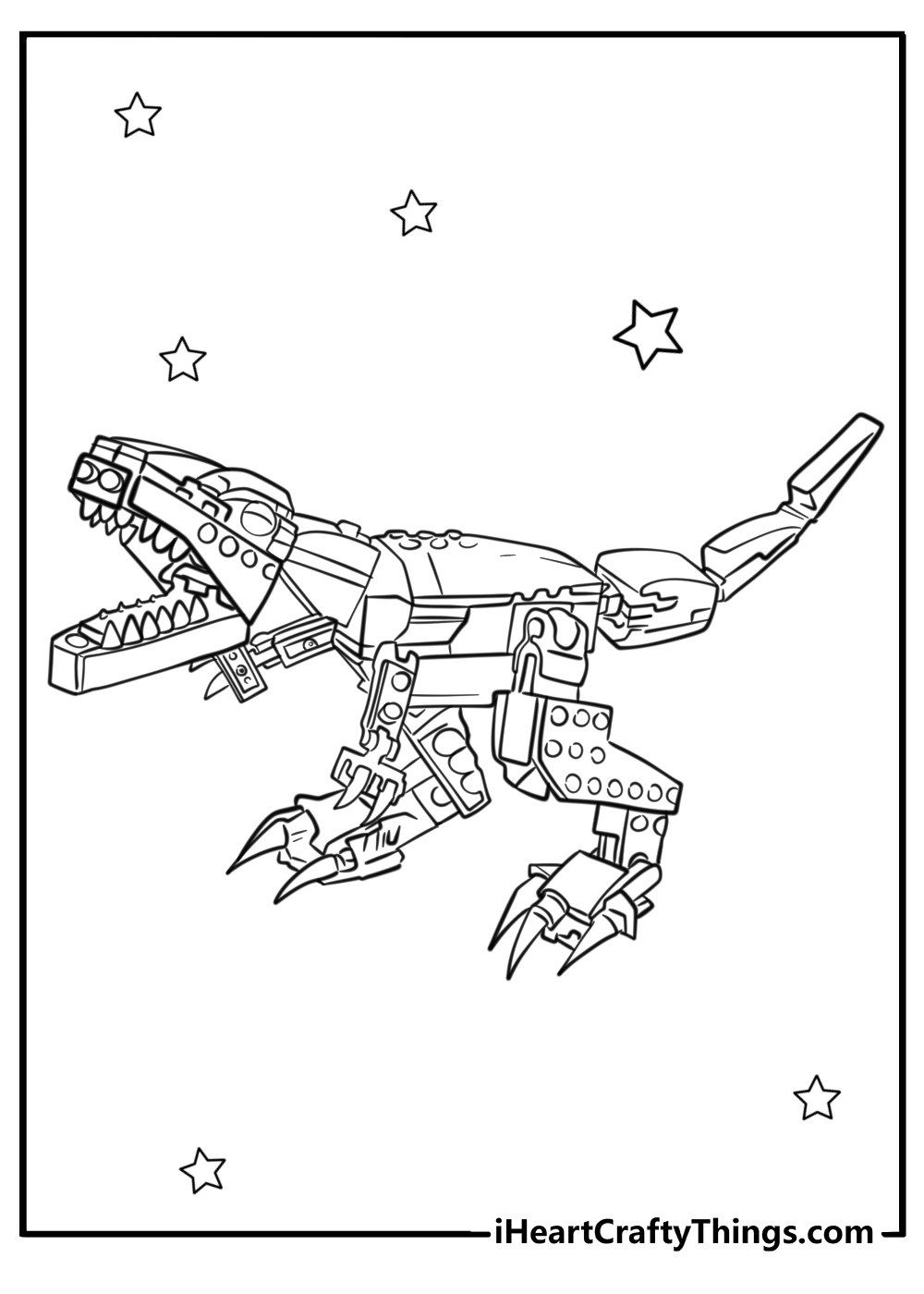 Lego t-rex coloring page 