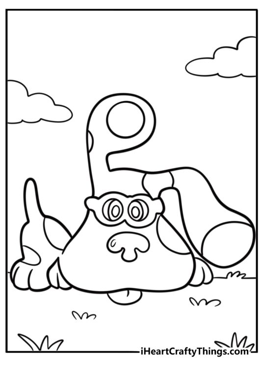 Magenta wagging her tail detailed coloring sheet