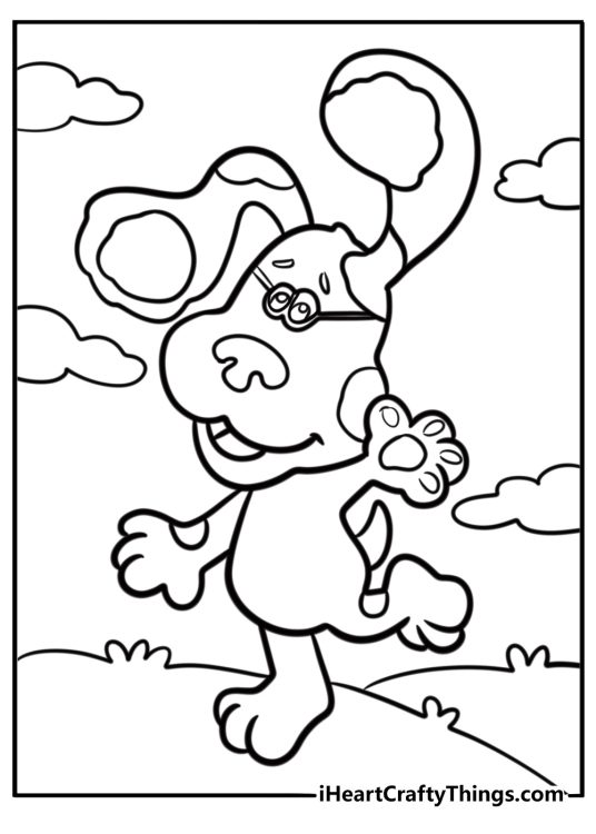 Magenta with a drawing in her paw printable coloring page