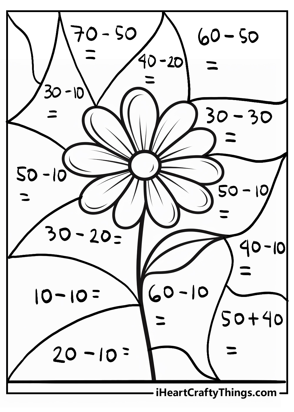 math second grade coloring printable